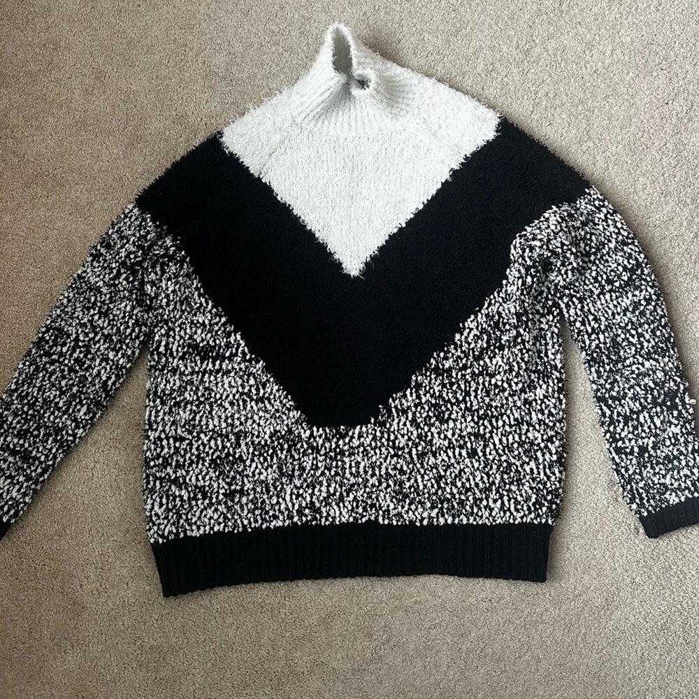 Macy’s Bar III Black and White Turtleneck Sweater